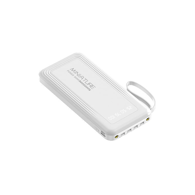 Super Fast Charging Li-Polymer Power Bank with Built-in Cables LED Display Holder 10000mAh Slim for Tablets & Mobile Phones