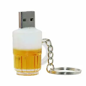 32GB 64GB beer cup shape thumb drive Pen Drive 4GB 8GB 16GB beer mug keychain Memory Stick USB2.0 U Disk