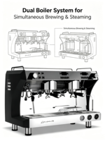 Machine à café expresso professionnelle 2 groupes, double chaudière, 9 bars, semi-automatique, en acier inoxydable, 4200W, économe en énergie pour le café