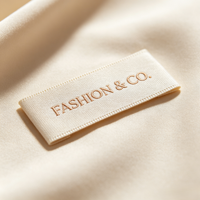 Écusson personnalisé de luxe en polyester découpé au laser, écologique, auto-adhésif, en satin, avec logo, design personnalisé, tissé sur mesure pour vêtements