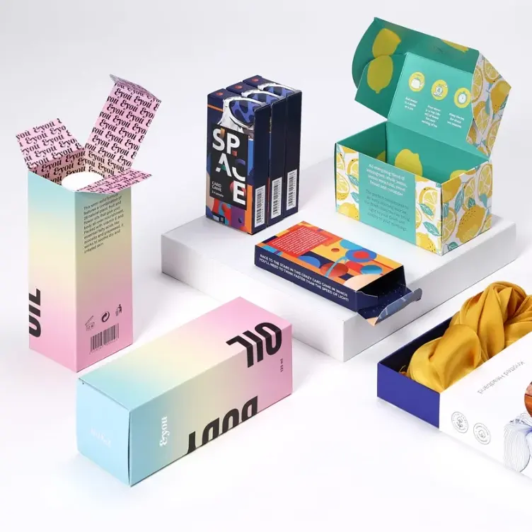 化粧品/薬/おもちゃ/電子製品/万能包装用の無料デザインのエコ包装紙箱小さな紙箱