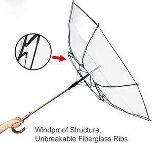 Parapluie à poignée droite avec logo personnalisé, vente en gros, parapluie publicitaire portable, parapluie transparent en cadeau - Product Image 3