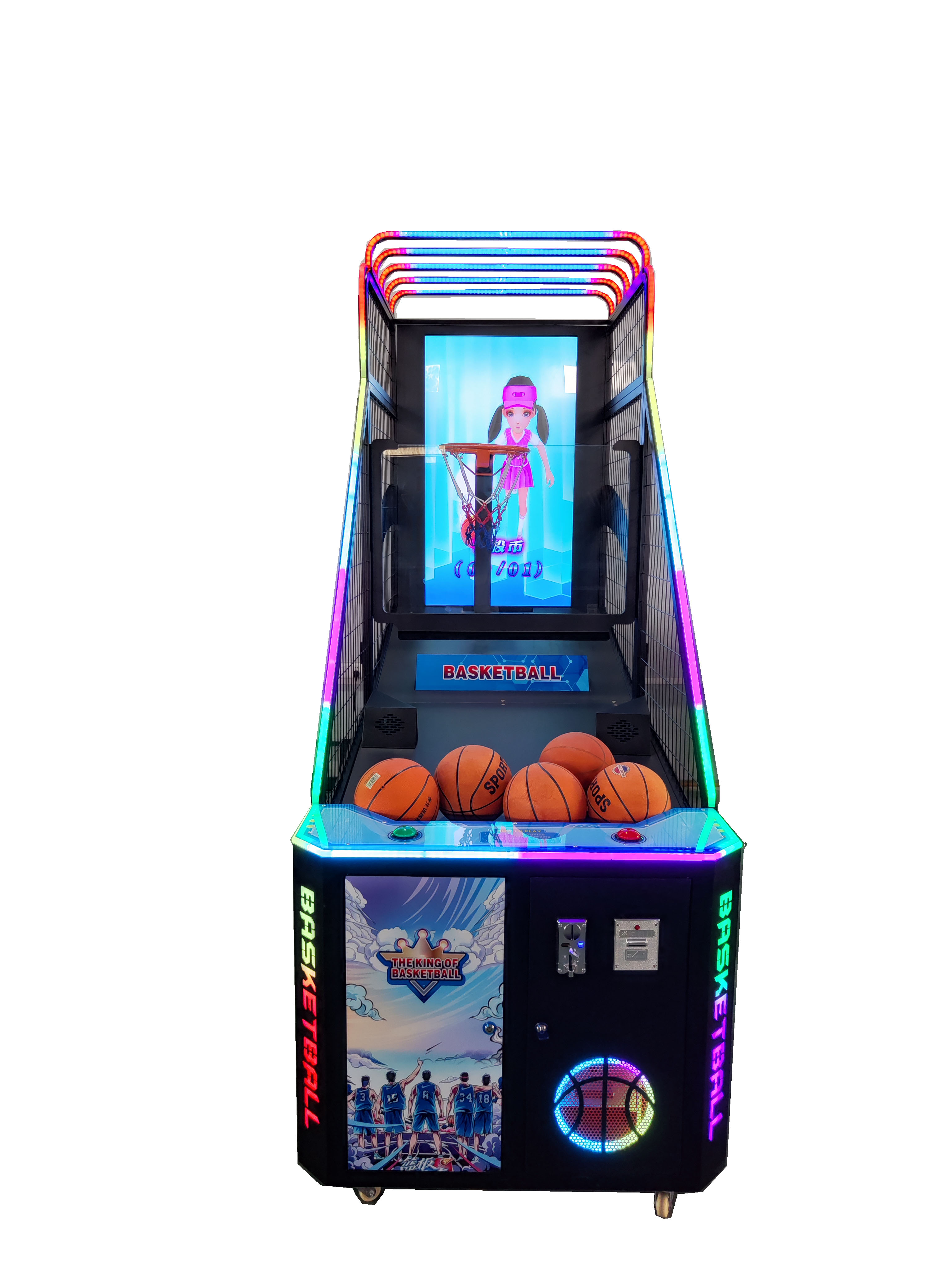 Hot Sale Coin Operated Basketball Sports Arcade Game Machine Scoreboard Basketball Shooting Machine with LCD Video Screen
