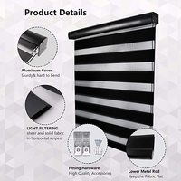 Zebra-persiana enrollable personalizada con batería recargable, persianas semiopacas automáticas de poliéster