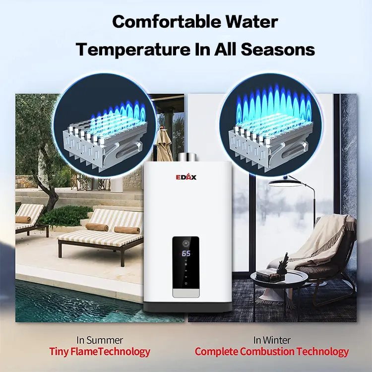 Pemanas air Gas instan temperatur konstan tampilan Digital pemanas air Gas LPG tanpa tangki terpasang dinding pemanas air Gas NG