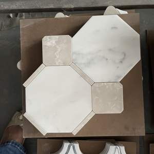 Mosaïque de marbre 10 mm pour murs et sols, motifs floraux multicolores, décoration pour hôtels et villas, projets de décoration - Product Image 5