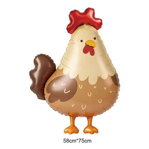 Balon Foil Bentuk Ayam Peternakan Desain Baru Dekorasi Pesta Ulang Tahun Kartun Ayam Lucu Hewan Go Party Brand - Product Image 1