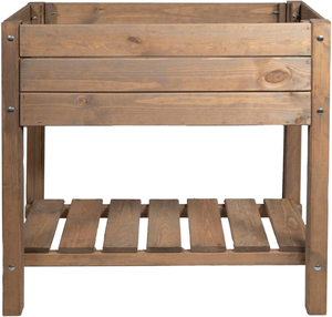 Wood Outdoor Garden <b>Planter</b> Box with Shelf Natural Finish <b>Rectangle</b> Freestanding Traditional Style Custom new design wood Home - Product Image 1