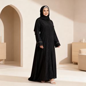 Abaya Moderna Informal de Color Sólido Bordada de Alta Calidad para Mujeres Musulmanas, Uso Diario, a la Moda - Product Image 3