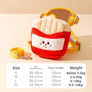 Yeni yenilik stoklanan büyük kapasiteli taşınabilir evcil hayvan sırt çantası ile fermuar kapatma Burgern temalı köpek atıştırmalık paketi köpek koşum - Product Image 6