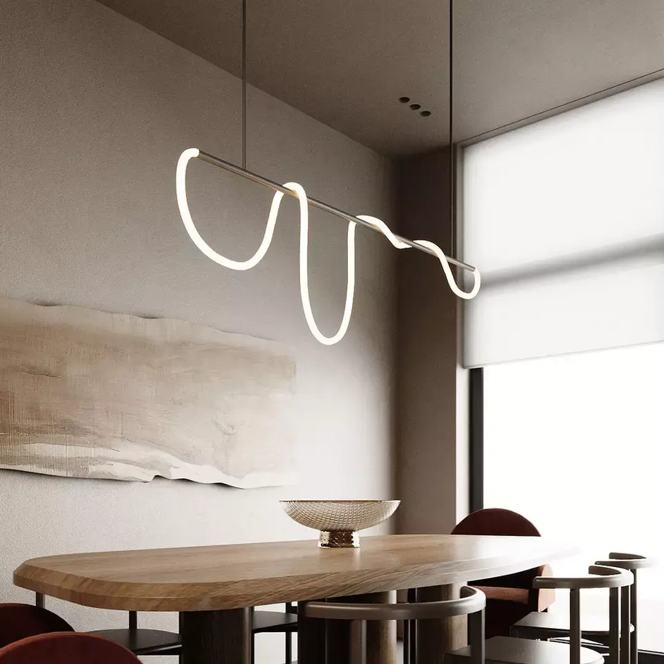 Postmodern Restaurant Bar Chandelier Creative Hose Art Pendant Lamp Light Bar Cafe Personality Led Hose Line Chandelier