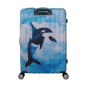 Desain kustom casing tahan air membawa troli koper ekstra besar bagasi perjalanan yang layak