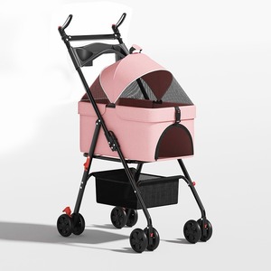 Carrito Plegable Ligero para Mascotas, Perros Pequeños y Gatos, con Bolsa de Transporte Extraíble y Cesta de Almacenamiento - Product Image 1