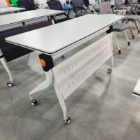 Table de formation pliante en forme de L avec roulettes, bureau de conférence multi-personnes pour bureau d'entreprise, université