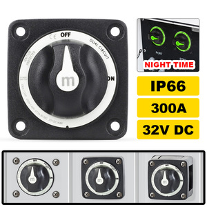 Interrupteur de déconnexion de batterie marine Blue Ocean Série M 300A, double circuit, allumage, plastique noir, pour camping-car et yacht - Product Image 5