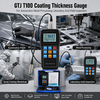 Jauge d'épaisseur de revêtement GTJ T100, testeur magnétique à courants de Foucault pour applications de mesure sur l'aluminium et l'acier