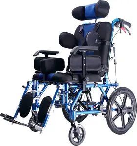Rollstühle aus Kohlenstoffs tahl für Schlaganfall-Hemiplegie Behinderte Zerebral parese, manuelles Zusammenklappen mit Sicherheits gurt und Esstisch