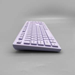 Bàn phím văn phòng im lặng màu tím KW-112 104 phím sô cô la 2.4G + BT chế độ kép giọt nước Thiết kế bàn phím không dây Cơ Bản Mới - Product Image 5