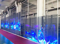 Écran d'affichage transparent couleur pleine gamme P3.9-7.8 pour intérieur avec luminosité de 2500 cd, température de couleur de 2000-9500K, garantie d'un an