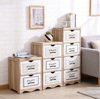Meilleures ventes : Meuble de chevet vertical en bois massif couleur naturelle, unité de rangement mobile multi-tiroirs, écologique et peu encombrante