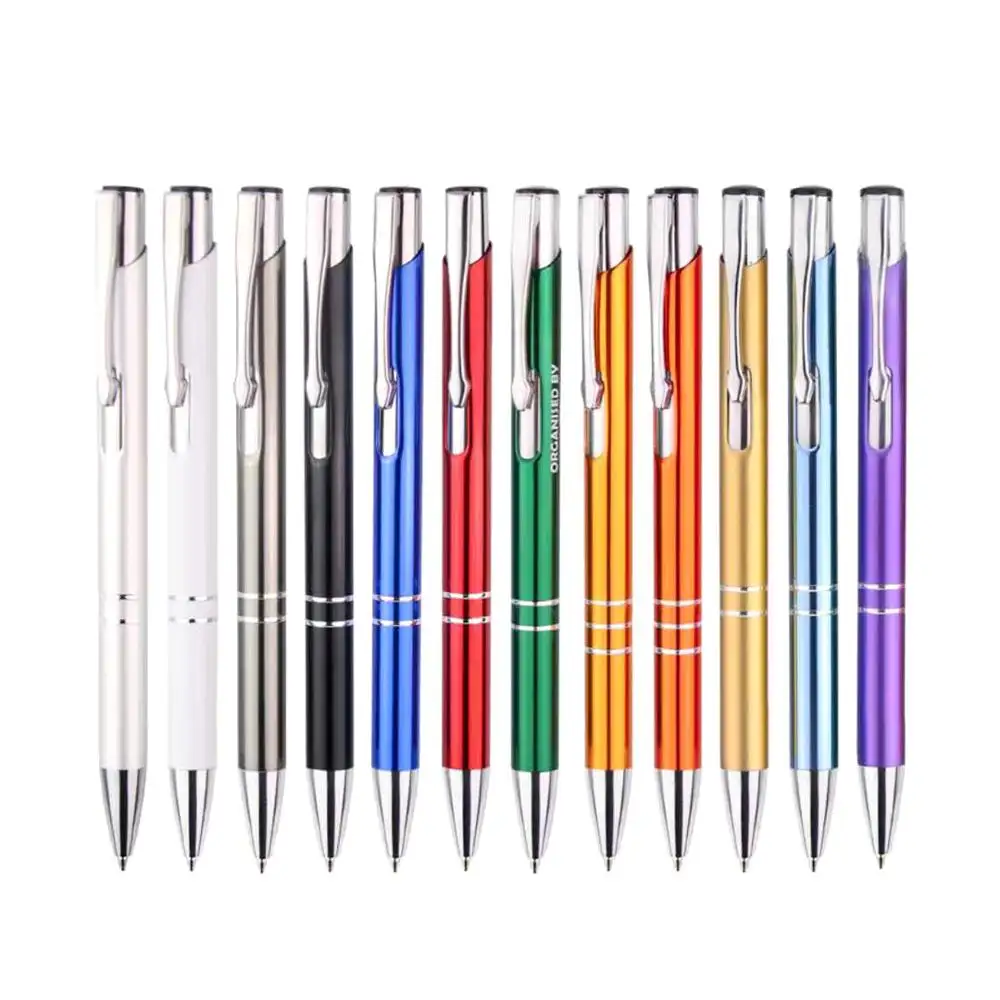 Роскошная рекламная металлическая шариковая ручка с логотипом, индивидуальная рекламная шариковая ручка, гравировка, индивидуальный подарок, металлическая шариковая ручка