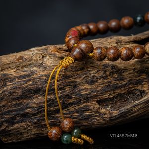 Pulsera de Agarwood Natural de 6mm para Mujer, Mezclada con Oro, Joyería Elegante de Madera en Venta - Product Image 4