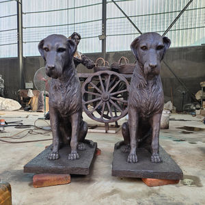 Patung Anjing Irish Wolfhound Perunggu Ukuran Asli Buatan Khusus untuk Dekorasi Pintu Masuk Rumah - Product Image 2