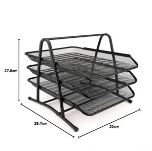 3 Tier Metal Mesh Stackable Desktop Document Letter <b>Tray</b> Organizer - Product Image 4