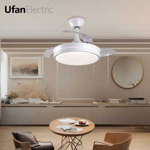 Đơn Giản Thiết Kế Hiện Đại Trắng LED DC Động Cơ Quạt Trần Ánh Sáng Điều Khiển Từ Xa Có Thể Thu Vào Vô Hình 42 Inch Cấu Hình Thấp Phòng Khách - Product Image 5