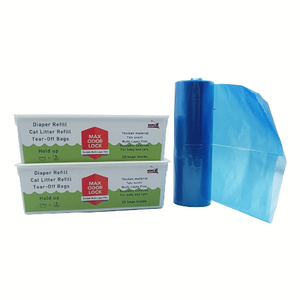 <b>Small</b> Disposable Refill Roll Bag Blue Customizable Thickness Packing LEPE Material Easy <b>Lock</b> Odor Control for Waste Bin Storage - Product Image 1