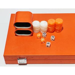 Juegos de Backgammon Premium de 19 pulgadas, dados de damas de cuero real, tablero de Backgammon de viaje de 18 pulgadas, juego de Backgammon de cuero genuino - Product Image 3