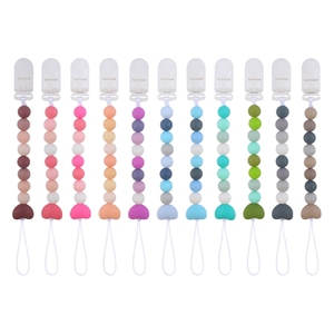 Catena Portaciuccio in Silicone Portatile, Clip in Silicone per Alimenti, Catena <span class=keywords><strong>Anti</strong></span>-Caduta per Ciuccio, Supporto per Tettarelle per Neonati - Product Image 1