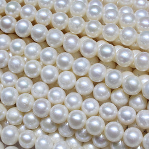 Collier de perles rondes d'eau douce naturelles de 8 à 9 mm légèrement imparfaites, chaîne de clavicule, accessoire, cadeau de fête des mères pour femmes - Product Image 3