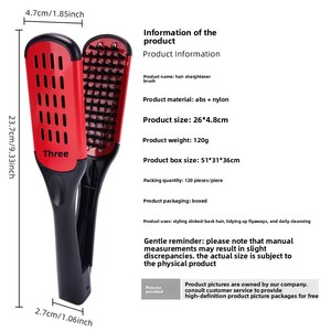 Salão de estilo profissional dupla face alisamento pente, dispositivo de alisamento anti-estático, endireitamento em forma de V - Product Image 2