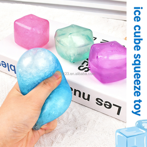 Jouet de décompression en TPR de 5 cm, cube de glace souple et coloré, jouet à presser en forme de glace, sans liquide ni gel, pour enfants - Product Image 1