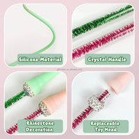 Bâton de chatouillage interactif en silicone souple pour chat, jouet anti-ennui pour chaton