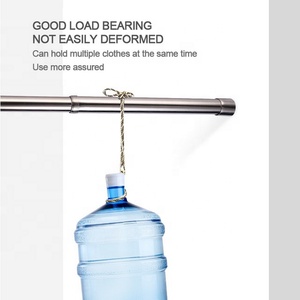 Oem rustproof thép không gỉ hút cup tủ quần áo thanh Bộ cực tường mouted nối dài xử lý tủ quần áo giá rèm vải đường sắt - Product Image 5