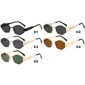 Gafas de sol de moda con montura completa y cómodas de metal UV400 para mujer-naranja SC332 - Product Image 6