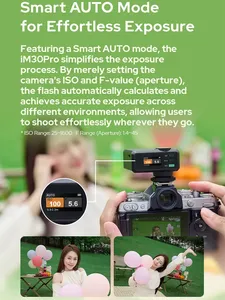 Flash Godox <span class=keywords><strong>IFlash</strong></span> IM30 Pro pour appareil photo, modes automatique/manuel, fonction d'affichage pour les appareils photo Fujifilm/Olympus - Fabriqué en Chine - Product Image 3