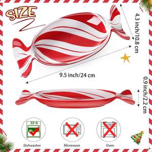 Plat à bonbons <span class=keywords><strong>de</strong></span> Noël en mélamine, plateau <span class=keywords><strong>de</strong></span> service <span class=keywords><strong>de</strong></span> Noël, assiettes à fruits, desserts, biscuits pour les fêtes <span class=keywords><strong>de</strong></span> Noël, plat à cadeaux, passe au lave-vaisselle - Product Image 3