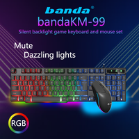 Combo de Teclado y Ratón para Juegos con Retroiluminación LED, Interfaz USB, 104 Teclas Estándar para PC
