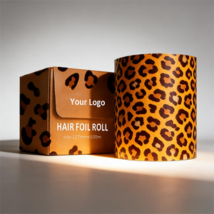 Rotolo di Fogli di Alluminio per Parrucchieri con Stampa Leopardata Premium e Confezione Personalizzata di Alta Qualità - Product Image 1