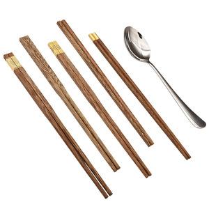 Juego de palillos y cuchara de madera de ala de pollo sin pintar, utensilios para servir sin cera con logotipo grabado, regalo para el Año Nuevo Chino - Product Image 3
