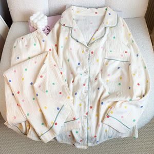 Pigiama Sexy con Stampa Floreale e Frutta per Donne, Set da Notte a Maniche Lunghe, Abbigliamento da Casa con Motivi Cartoon Carini, Stile Dolce, Vendita all'Ingrosso - Product Image 4