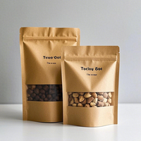 Sacs en papier personnalisés pour aliments avec fenêtre, sacs en papier kraft (avec logo)
