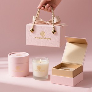 Chất Lượng Cao Các Tông Hộp Quà Tặng Mực Đậu Nành Biểu Tượng Tùy Chỉnh Cứng Nhắc Nến Hộp 50Ml Jar Chai Từ Hộp Quà Tặng - Product Image 2