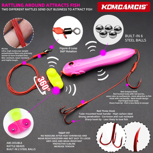 <span class=keywords><strong>Flotteur</strong></span> de pêche au poisson-chat de 4 pouces, montage d'appât vivant avec ligne PE rouge, poulpe et hameçons triples pour la pêche au poisson-chat en eau douce, équipement de pêche terminal - Product Image 4