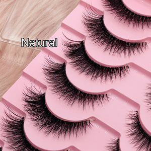 Paquete de 10 Pares de Pestañas Postizas 3D de Mink Sintético, Ultra Suaves, Naturales, Efecto Ojo de Gato, Pestañas Postizas, 10 Pares - Product Image 5