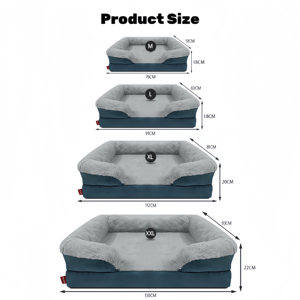 Nueva tendencia de lujo reforzar dormir ecológico calmante extraíble acogedora cama ortopédica para mascotas con lados - Product Image 5