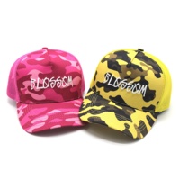 Venta al por mayor de parches personalizados con logotipo de alta calidad de 5 paneles de ala precurvada Old School Camo Gorras gorras de camionero de malla sombrero